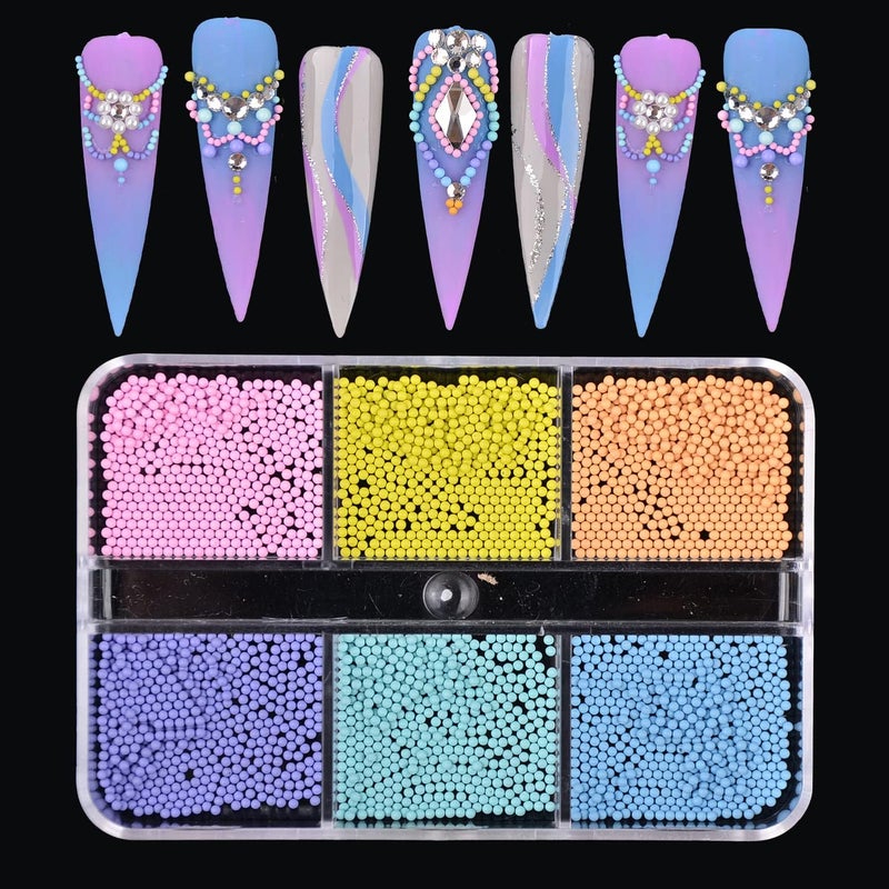 WEILUSI 3D Nails Art Decoration Steel Studs - Mini Metal Caviar Nails Beads Set Summer Micro Macaron Nail Crystal Ball Bead for Women Nail House Salons DIY Tools Manicure Makeup Dress Shoes-1MM - Image 5